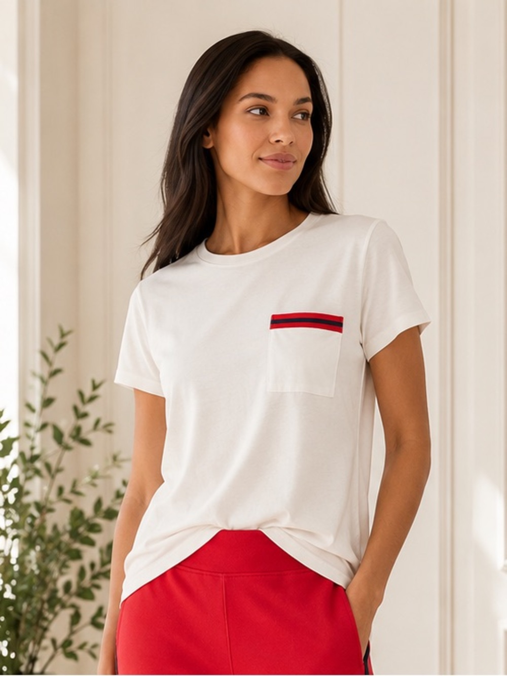 Ralph Lauren White Pocket Basic T-Shirt